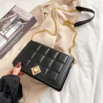New Women PLAID PU Leather Hasp Oulder Chain Bag Vintage Luxury Ladies Ca Travel Crossbody Bags Mesger Bag