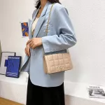 New Women Plaid Pu Leather Hasp Oulder Chain Bag Vintage Luxury Ladies Ca Travel Crossbody Bags Mesger Bag