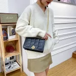 New Women Plaid Pu Leather Hasp Oulder Chain Bag Vintage Luxury Ladies Ca Travel Crossbody Bags Mesger Bag