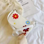 Smooza Fe Handbags New Cute Flower Canvas One Oulder Underarm Bags Ca Retro Contrast CR BAGUETTE BAGS