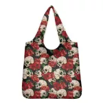 Whereisart Day Of The Dead Pattern Grocery Bags Foldable Ng Bag Reusable Portable Gar Sull Tote Bags Large Capacity