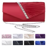 Ladies Diamond Ruffle Party Prom Brid Ning Envelope Clutch Bag Ly6682 Red