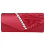 Ladies Diamond Ruffle Party Prom Brid Ning Envelope Clutch Bag Ly6682 Red