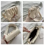 Vintage Women's Folds Baguette Handbags Ladies Oulder Bags Aii Match Fe Sml Tote Se -Handle Armpit Bags