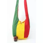 Rasta Bag Hippie Small Size Shoulder Button Green Yellow Red, natural fiber bag