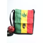 สินค้าราสต้า Bag Hemp Flat Shoulder Cannabis Button กระเป๋าราสต้าใยธรรมชาติ  8×10 นิ้ว