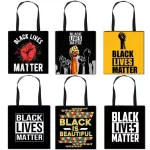 Black Lives Matter Shoulder Bag Afro Women Casual Totes Blm America Ladies Shopping Bag Fashion Canvas Travel Bags