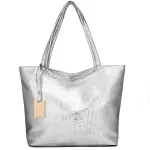 Brand Fashion Casual Women Shoulder Bags Silver Gold Black Crocodile Handbag Pu Leather Female Tote Bag Ladies Hand Bag Kl585