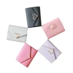 Candy Color Fashion Women Coin Purse Leather Solid Color Vintage Short Wallet Heart Hasp Ladies Girls Card Holder Clutch Bag