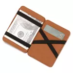 CUIKCA  Magic Wallet Thread Unisex Wallet Magic Money Clip Zipper Purse Slim Leather Wallet Business ID Credit Card Case