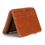 CUIKCA  Magic Wallet Thread Unisex Wallet Magic Money Clip Zipper Purse Slim Leather Wallet Business ID Credit Card Case