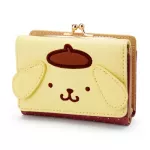Cute Cartoon My Melody Cinnamoroll Small Wallet Short Ladies Girls Purses PomPomPurin PU Leather Trifold Wallets Women Money Bag