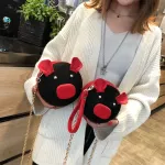 Cute Suede Pig Bag Women Small Chains Round Bag Female Shoulder Messenger Bags Coin Purses Wrist Crossbody Bags 2019 Chic Sac