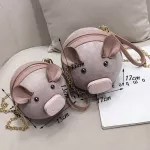 Cute Suede Pig Bag Women Small Chains Round Bag Female Shoulder Messenger Bags Coin Purses Wrist Crossbody Bags 2019 Chic Sac