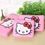 Cute Cartoon Hello Kitty Famous Brand Designer Purse Women Leather Wallets For Girls Clutch Purse Lady Party Wallet Card Holder