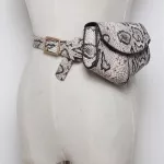 DAUNAVIA Women Serpentine Fanny Pack Ladies New Fashion Waist Belt Bag Mini Disco Waist bag Leather Small Shoulder Bag Chest bag