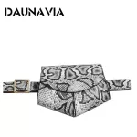 DAUNAVIA Women Serpentine Fanny Pack Ladies New Fashion Waist Belt Bag Mini Disco Waist bag Leather Small Shoulder Bag Chest bag