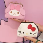 Cute Hello Kitty My Melody Cinnamoroll PomPomPurin Messenger Bag Women Cartoon Crossbody Bags for Children Girls Shoulder Bags