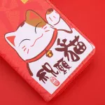 Cute Lucky Cat Zipper Wallet Lovely Blessing Dog Cat Card Holder Clutch PU Long Design Coin Purses Money Bag New Year Gift