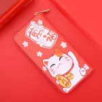 Cute Lucky Cat Zipper Wallet Lovely Blessing Dog Cat Card Holder Clutch PU Long Design Coin Purses Money Bag New Year Gift