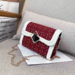 Luxury Chains Women Bags H Wool Bag Tide Chain Single Oulder Sml Square Handbags Sac A Main Fme De Marque Luxe Srn