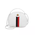 New Women Sml Rounf Sg Oulder Stripes Messager Crossbody Bag Handbag