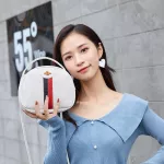 New Women Sml Rounf Sg Oulder Stripes Messager Crossbody Bag Handbag