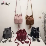 Hiely Tassels Women Pu Leather Handbags Designer B Bucet Oulder Bags Mesger Bag Hi Quity 540
