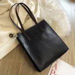 Crocodile Pattern Oulder Bag Fe Bag Student Pu Bag Solid Cr Wild Bags Pu Ca Tote Oulder Bag