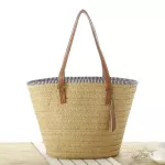 Handmade Women's Oulder Bag Bohian Large Capacity Wen Handbag Mmer Straw Beach Bags Fe Nitted Tassel Tote Bag