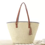 Handmade Women's Oulder Bag Bohian Large Capacity Wen Handbag Mmer Straw Beach Bags Fe Nitted Tassel Tote Bag