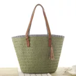 Handmade Women's Oulder Bag Bohian Large Capacity Wen Handbag Mmer Straw Beach Bags Fe Nitted Tassel Tote Bag