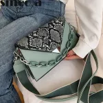 Smooza Women Ca Handbag New L-Match Ladies Oulder Mesger Portable Chain Snae Pattern Mini Square Bag