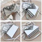 Smooza Women Ca Handbag New L-Match Ladies Oulder Mesger Portable Chain Snae Pattern Mini Square Bag