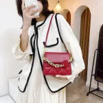 Thic Chain Pu Leather Handbags New Luxury Ladies Oulder Bags Brand Designer Crossbody Mesger Bag Fe Se