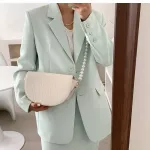 Prium Texture Crocodile Pattern Oulder Bag New Mmer Pearl Women's Designer Chain Cross-Body Saddle Bag