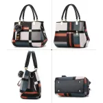 New CA PLAID OULDER BAG Stitching Wild Mesger Brand Fe Totes Crossbody Bags Women Leather Handbags