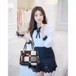 New CA PLAID OULDER BAG Stitching Wild Mesger Brand Fe Totes Crossbody Bags Women Leather Handbags