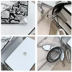Smooza Women Ca Handbag New L-Match Ladies Oulder Mesger Portable Chain Snae Pattern Mini Square Bag