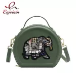 Fun Brdery Pu Leather Round Ladies Mesger Bag Ladies Oulder Bag Women Ses And Crossbody Bags