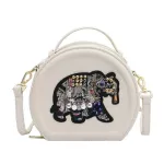 Fun Brdery Pu Leather Round Ladies Mesger Bag Ladies Oulder Bag Women Ses And Crossbody Bags