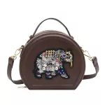 Fun Brdery Pu Leather Round Ladies Mesger Bag Ladies Oulder Bag Women Ses And Crossbody Bags