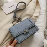 European Fe Square Bag New Hi Quity Pu Leather Women's Designer Handbag Loc Chain Oulder Mesger Bags