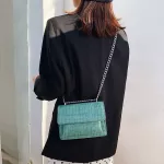 Women's Oulder Bag with Stone Grain New Mer Chain Mesger Women's Bag