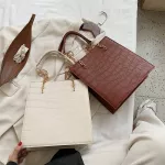 Pattern Large Crocodile Tote Bag New Hi Quity Pu Leather Women's Designer Handbag Hi Capacity Chain Oulder Bags