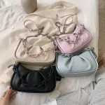 Texture Designer Women's Bag Pu Popular New Leather Trend L-Match Oulder Mesger Bag Chain Handbag Cloud Bag