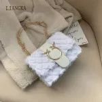 Mini Lambswool Crossbody Bags for Women Winter H Leather Chain Oulder Mesger Bag Fe Luxury Handbags