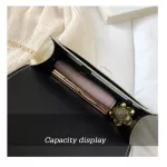 กระเป๋าสะพายข้าง กระเป๋าแฟชั่น สไตล์เกาหลี ทรงเหลี่ยม สายสะพายโซ่ทอง หนังPU สีด้าน