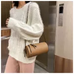 Solid Cydric Fes Meesger Bag Retro Women Oulder Bags Quity PU Leather Bucet Women Bag Fe Handbags
