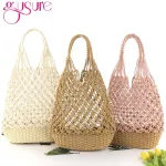 Gure Hollow Out Oulder Bag Women Mmer Popular Beach Girls Tote Me Rope Wea Straw Net Bags No Ed Ins Style